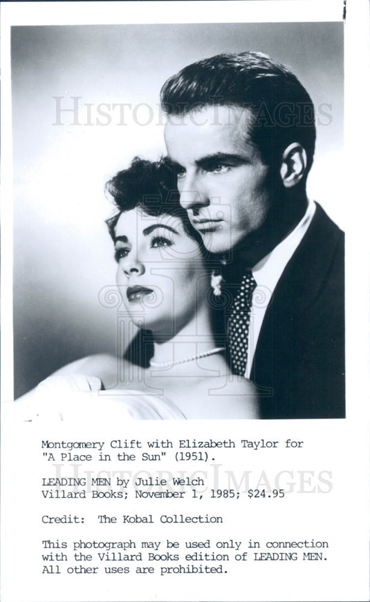 1986 Actors Elizabeth Taylor & Montgomery Clift Photo - Historic Images