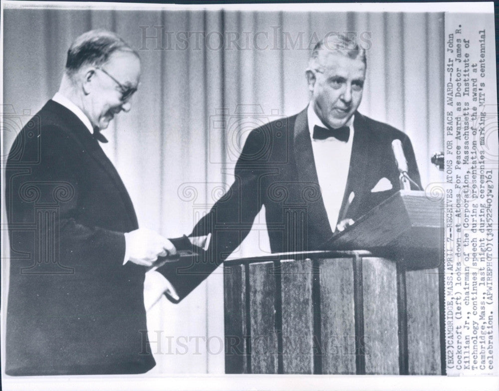 1961 Atoms For Peace Award Sir John Cockcroft Photo - Historic Images