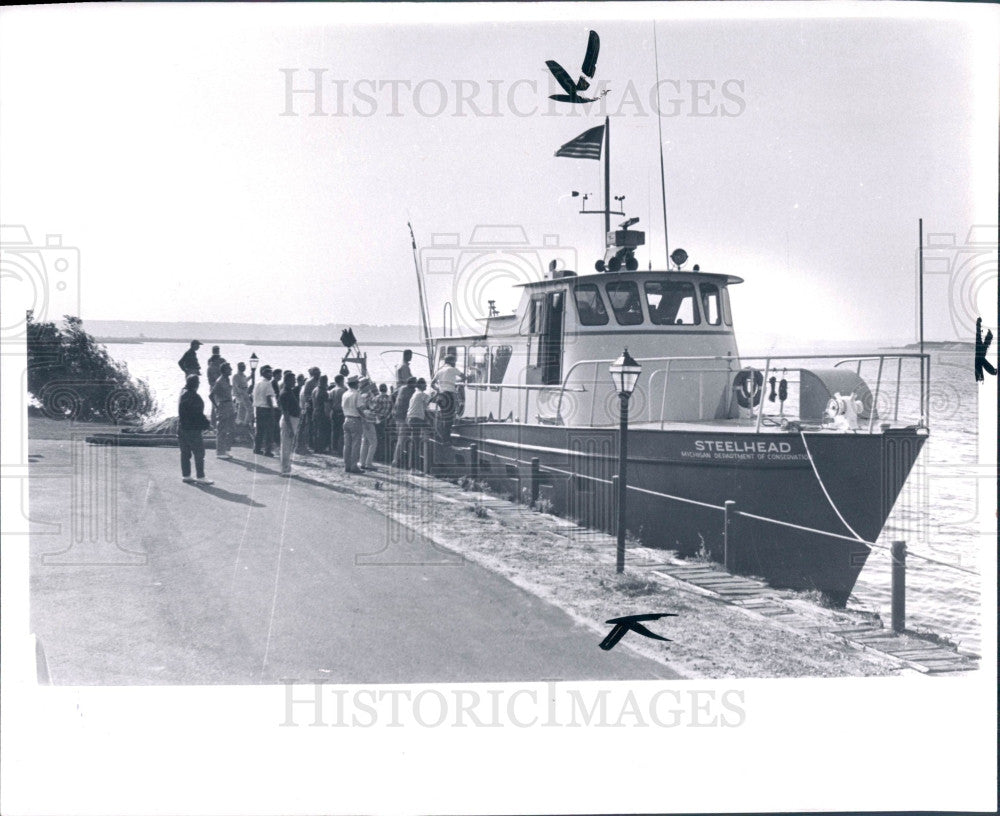 1968 MI Dept Conservation Survey Boat Press Photo - Historic Images