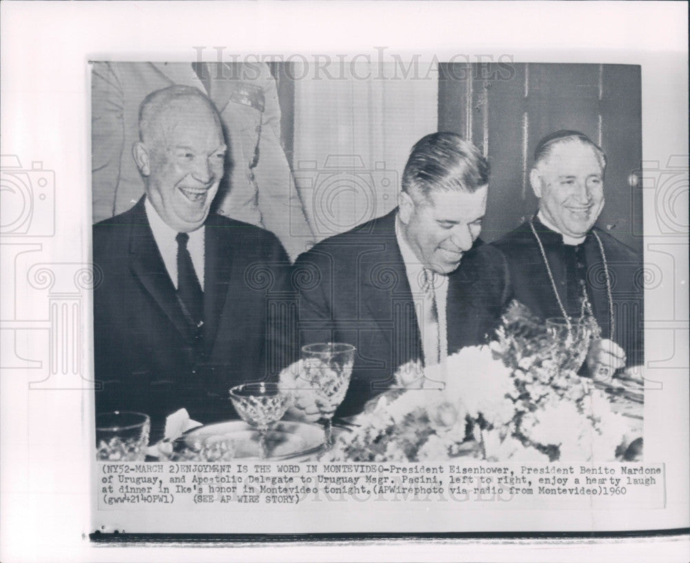 1960 US Pres Eisenhower Uruguay Mardone Press Photo - Historic Images