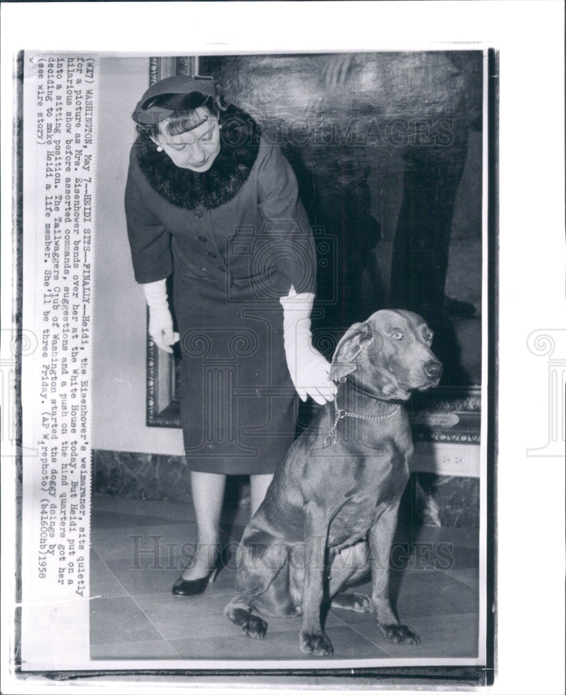 1958 Mamie Eisenhower Wife US President Press Photo - Historic Images