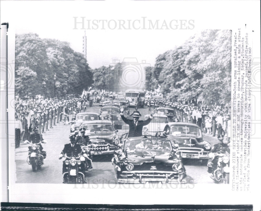 1960 US President Dwight Eisenhower Uruguay Press Photo - Historic Images
