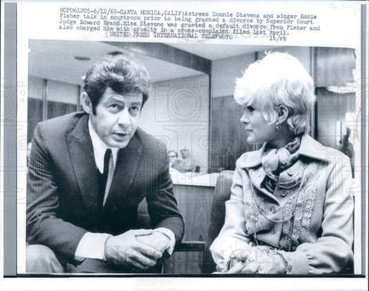 1969 Singers Eddie Fisher & Connie Stevens Press Photo - Historic Images