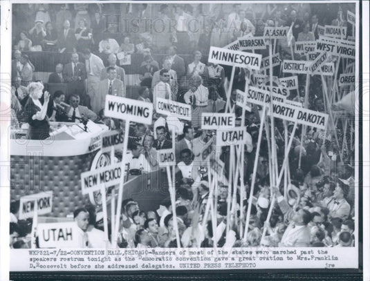 1952 Chicago Democratic Natl Conv Mrs FDR Press Photo - Historic Images