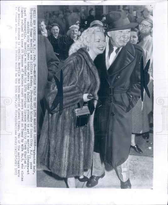 1953 Tommy Manville Asbestos Heir Press Photo - Historic Images