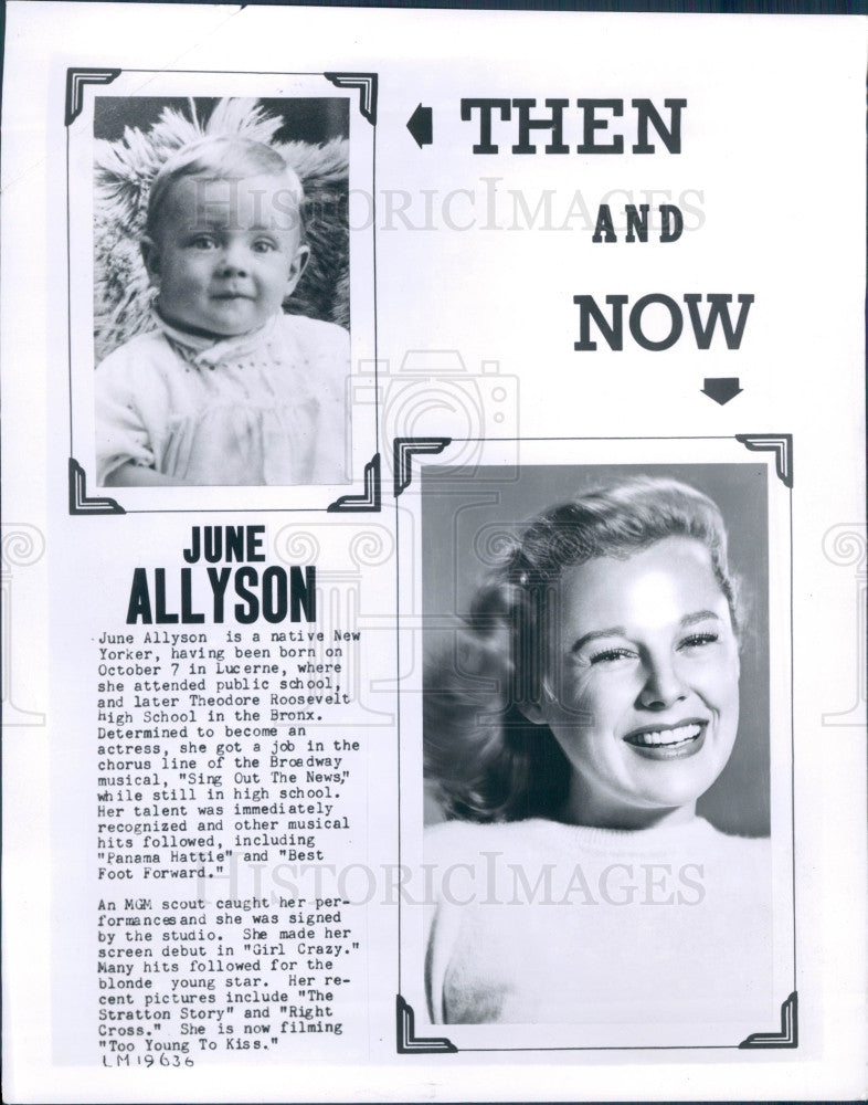 1951 Actress June Allyson Press Photo - Historic Images