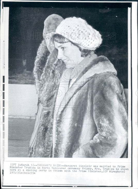 1971 Margaret Joan Sinclair Trudeau Press Photo - Historic Images