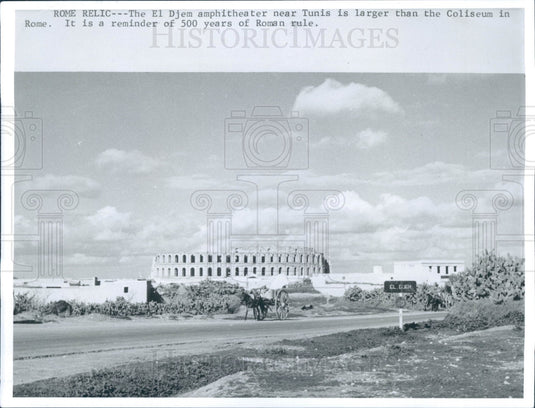 1967 El Djem Amphitheater Bizerte Africa Press Photo - Historic Images