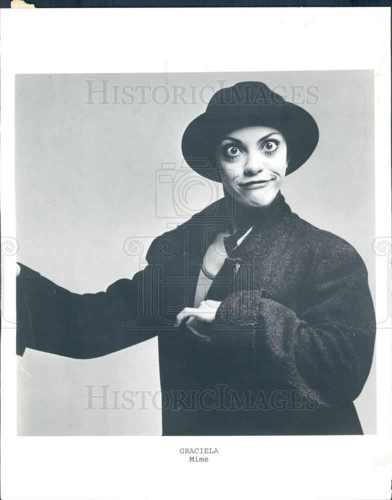 1980 Argentinian Mime Graciela Binaghi Press Photo - Historic Images