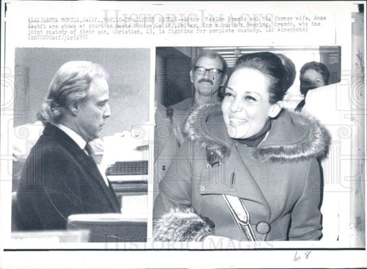 1972 Actors Marlon Brando & Anna Kashfi Press Photo - Historic Images