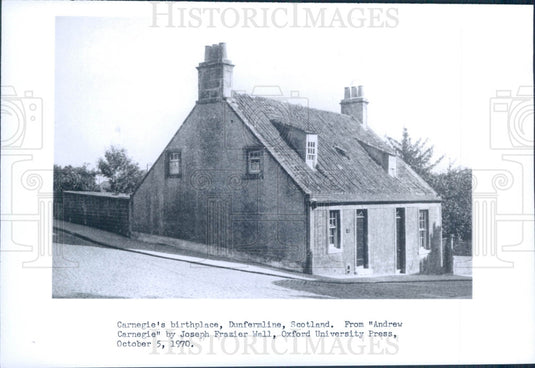 1970 Andrew Carnegie Birthplace Scotland Press Photo - Historic Images