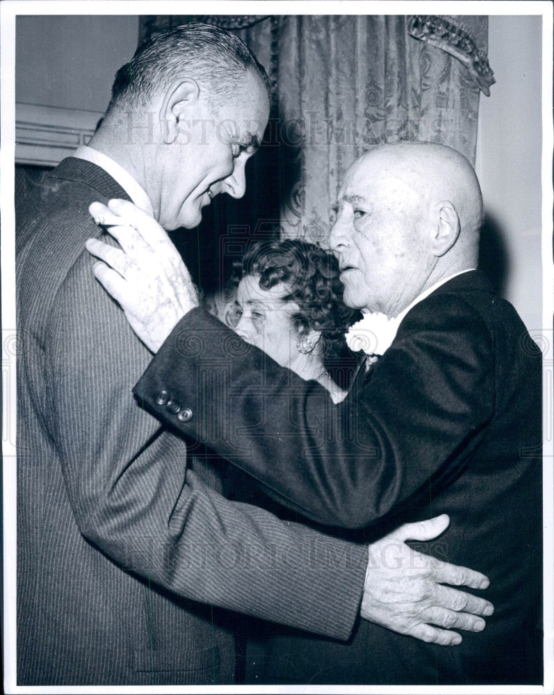 1961 US Pres Johnson House Speaker Rayburn Press Photo - Historic Images