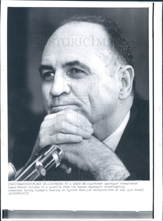 1973 Watergate Conspirator James McCord Press Photo - Historic Images