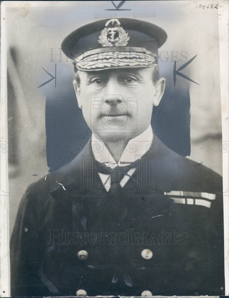 1914 British WWI Navy Admiral John Jellicoe Press Photo - Historic Images