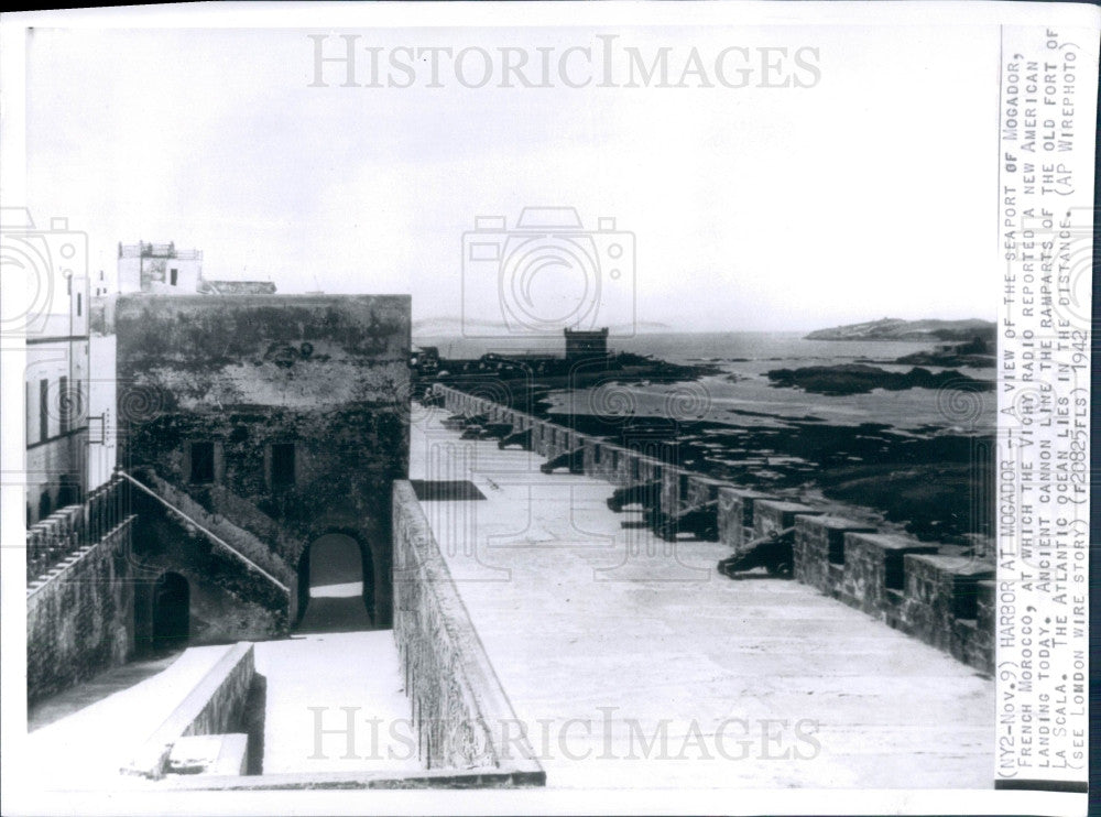 1942 Mogador Morocco Harbor Press Photo - Historic Images