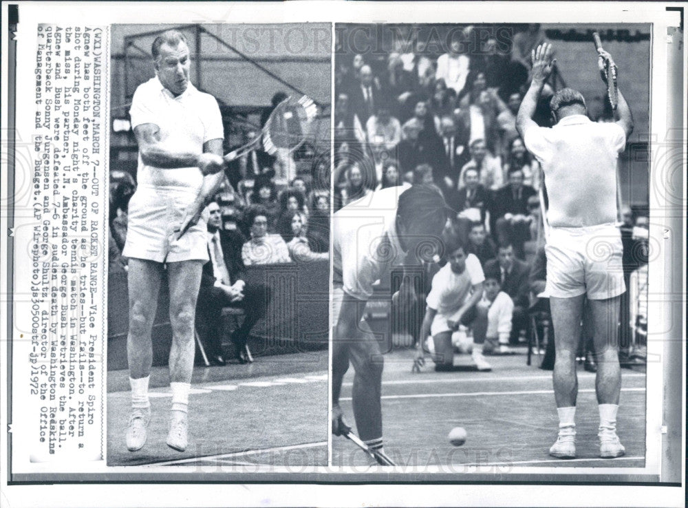 1972 US VP Agnew &amp; UN Ambassador Bush Press Photo - Historic Images