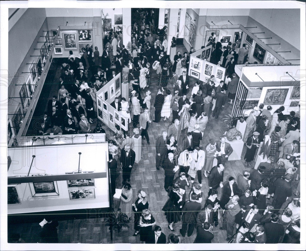 1955 Detroit Michigan Artists Exhibition Press Photo - Historic Images