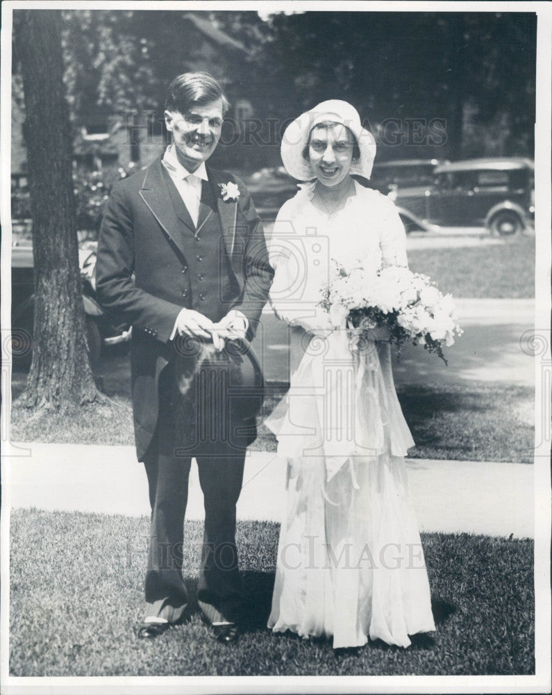 1931 Windsor William Teahan &amp; Bride Press Photo - Historic Images