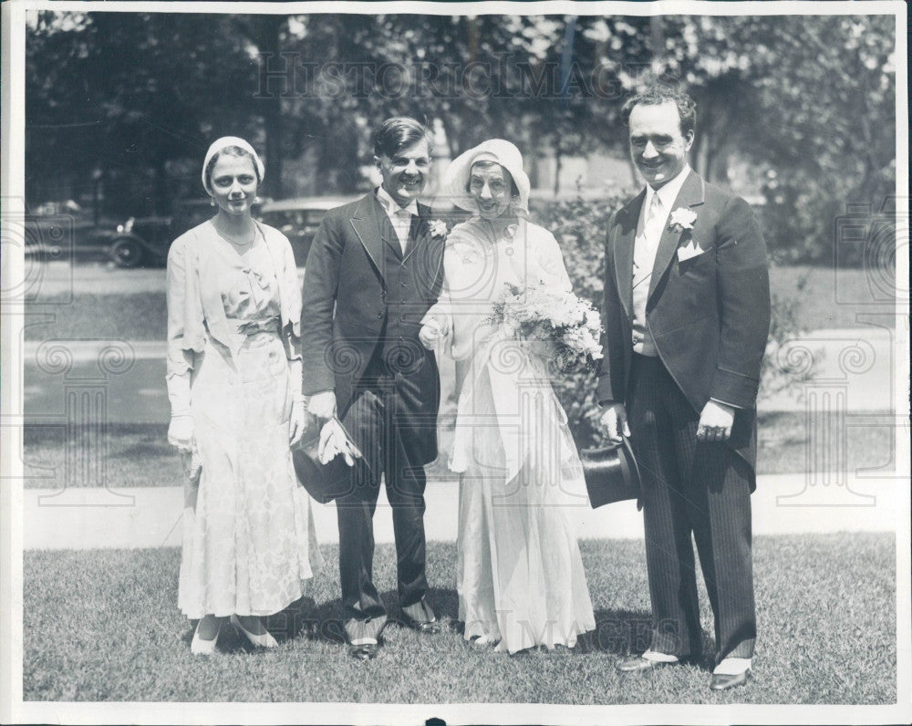 1931 Windsor William Teahan &amp; Bride Press Photo - Historic Images