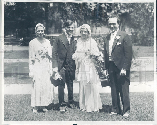 1931 Windsor William Teahan & Bride Press Photo - Historic Images