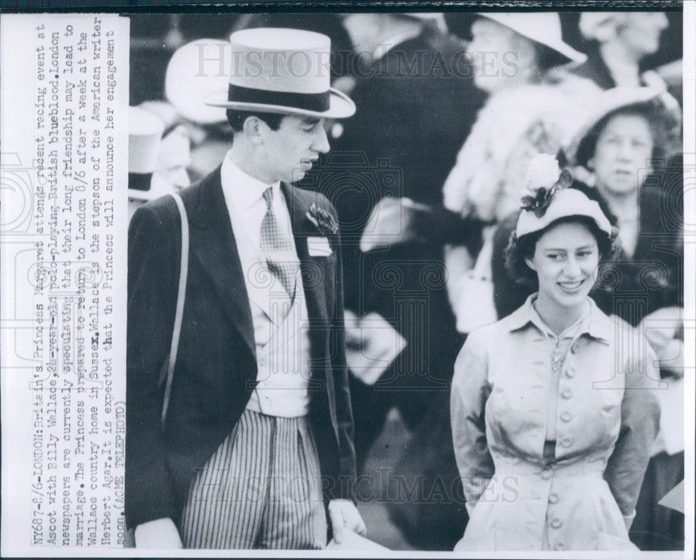 1951 Britain Princess Margaret &amp; Wm Wallace Press Photo - Historic Images