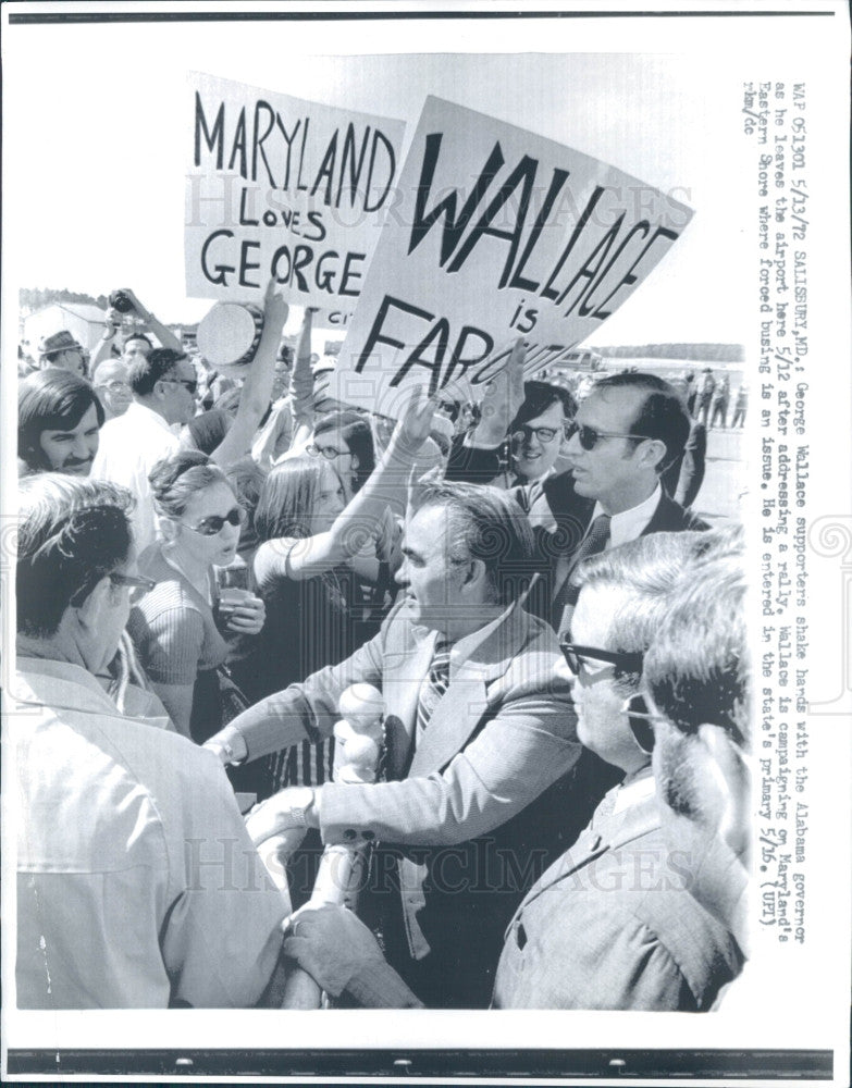 1972 Alabama Governor George Wallace Press Photo - Historic Images