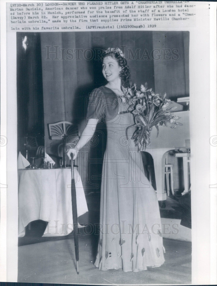 1939 Actress/Dancer Marion Daniels Press Photo - Historic Images