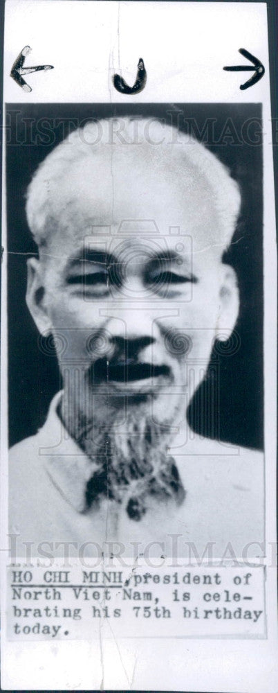 1965 Vietnam Marxist Leader Ho Chi Minh Press Photo - Historic Images