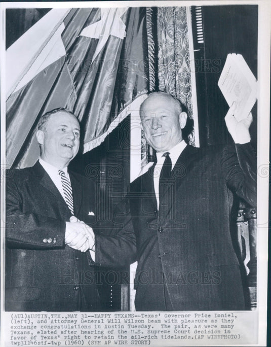 1960 TX Gov Daniel & Atty Gen Wilson Press Photo - Historic Images