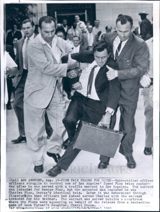 1960 Charles & George Finn Flying Finn Twin Press Photo - Historic Images