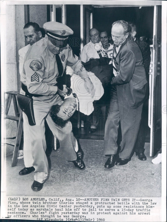 1960 Charles & George Finn Flying Finn Twin Press Photo - Historic Images