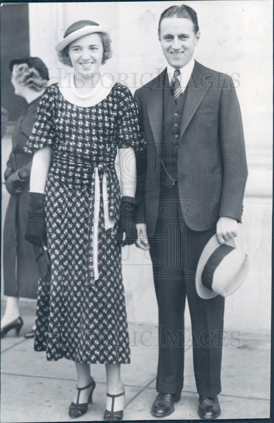 1934 Raymond Firestone & Laurie An Lisk Press Photo - Historic Images
