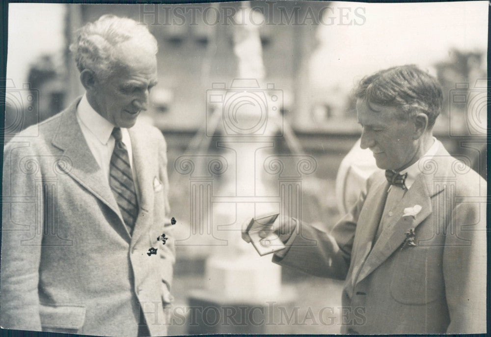 1928 Harvey Firestone &amp; Clayton Cooper Press Photo - Historic Images