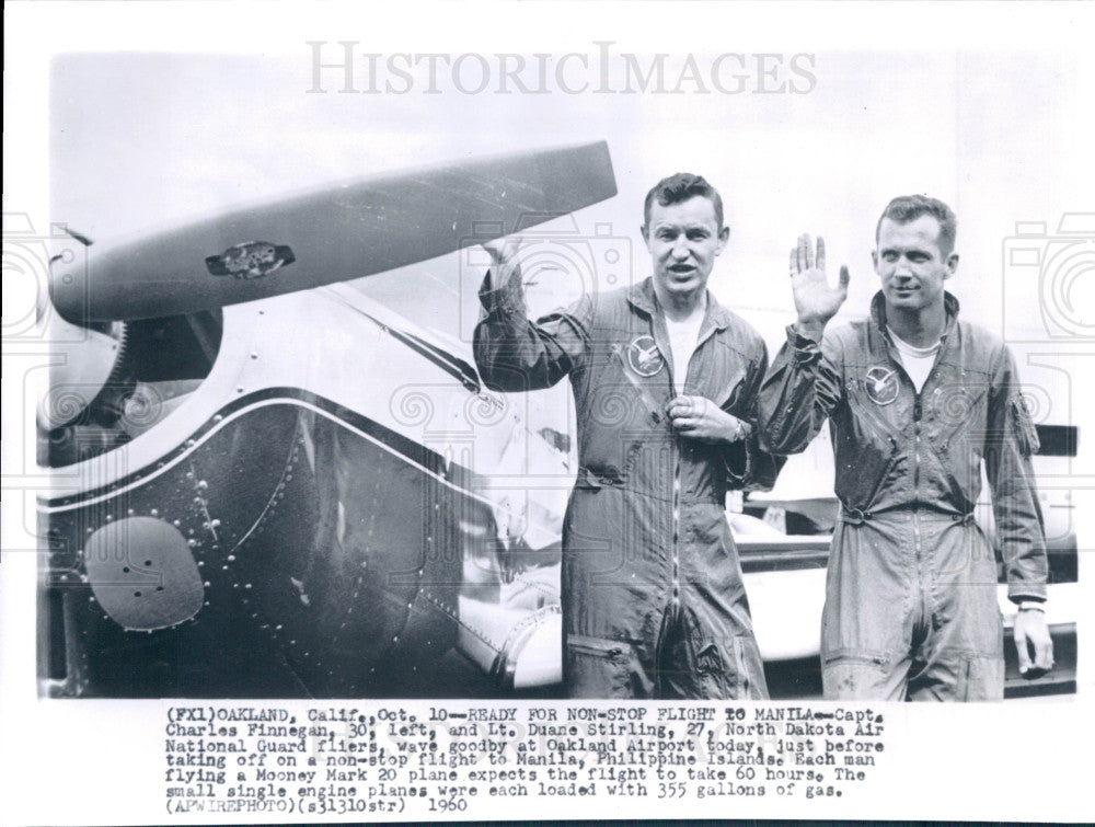 1960 Fliers Capt Charles Finnegan/Duane Stirling Photo - Historic Images