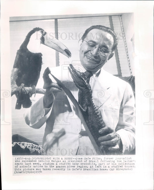 1954 Brazil President Joao Cafe Filho Press Photo - Historic Images