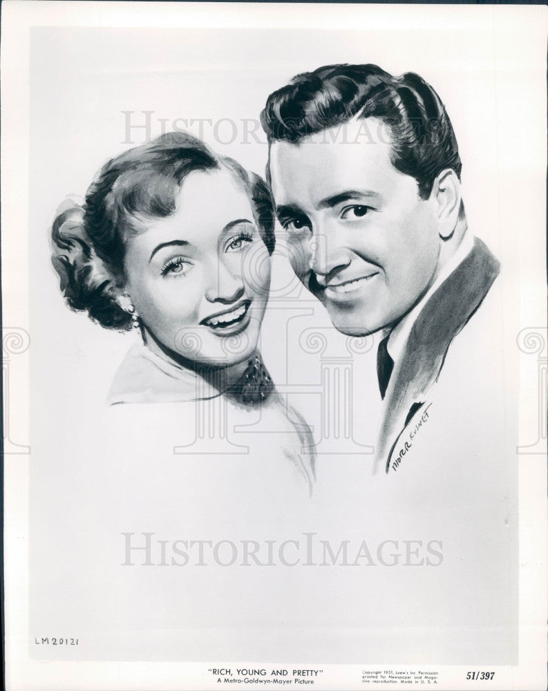 1951 Actors Vic Damone &amp; Jane Powell Press Photo - Historic Images