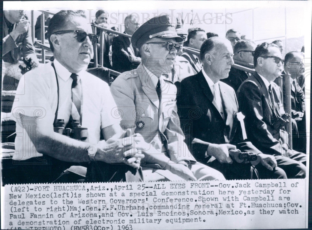 1963 NM Gov Campbell/AZ Fannin/Mex Encinos Press Photo - Historic Images