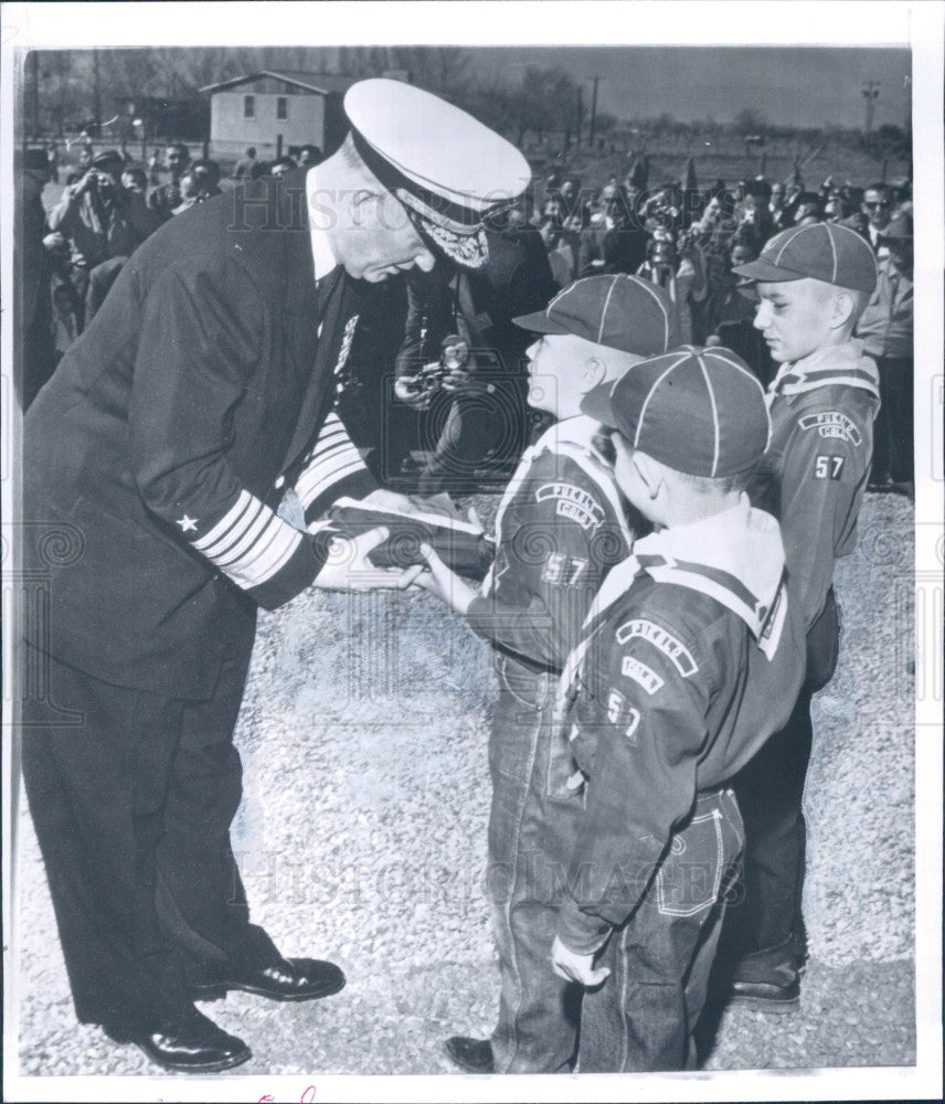 1960 US Admiral Arleigh Burke Press Photo - Historic Images