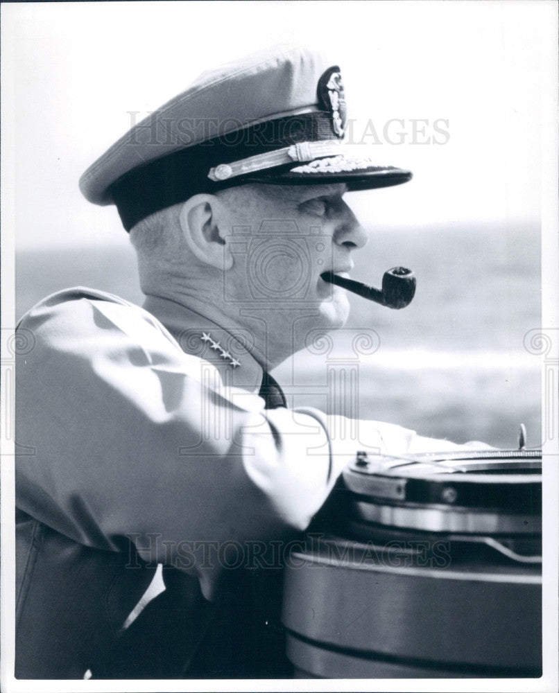 1961 US Admiral Arleigh Burke Press Photo - Historic Images