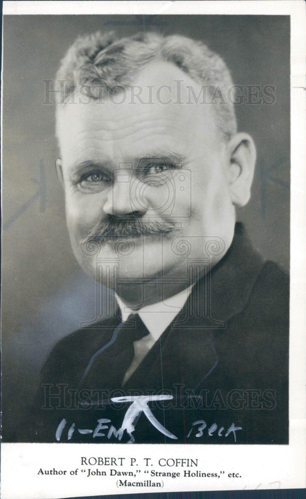 1936 Pulitzer Prize Poet Robert P T Coffin Press Photo - Historic Images