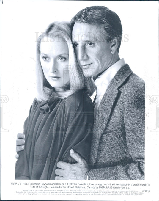1982 Actors Meryl Streep & Roy Scheider Press Photo - Historic Images