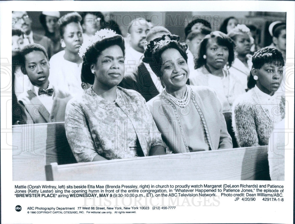 1990 Oprah Winfrey &amp; Brenda Pressley Press Photo - Historic Images