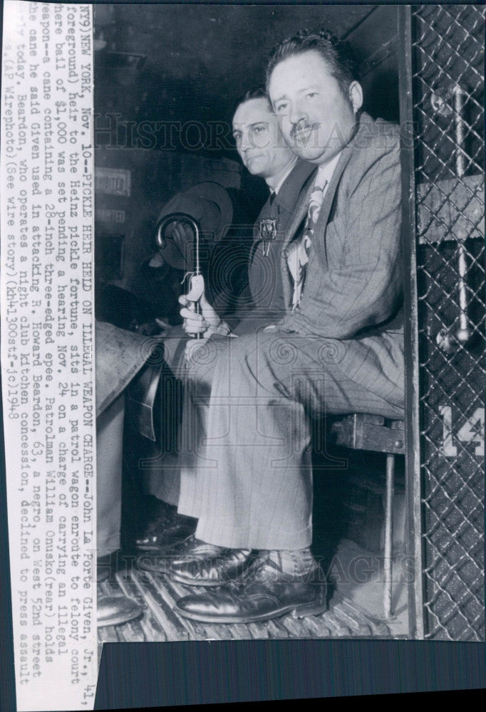 1948 Heinz Heir John La Porte Given Press Photo - Historic Images