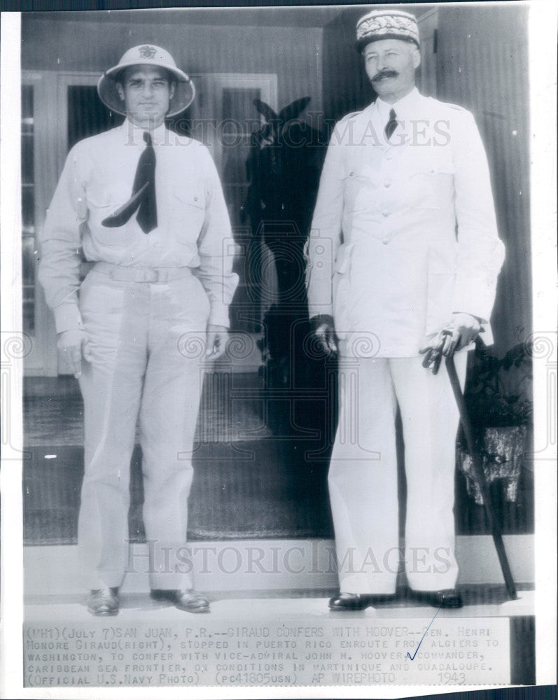 1943 France Commander General Henri Giraud Press Photo - Historic Images