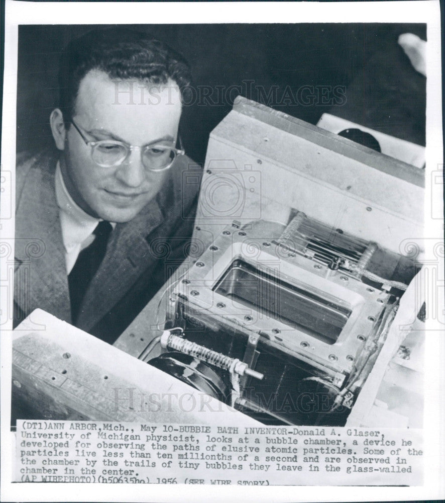 1956 Univ MI Nobel Physicist Donald Glaser Press Photo - Historic Images