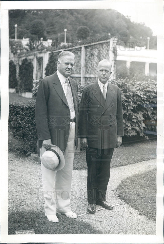 1931 US Pres Hoover & AT&T Pres Gifford Press Photo - Historic Images