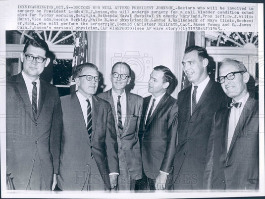 1965 US President Lyndon Johnson's Doctors Press Photo - Historic Images
