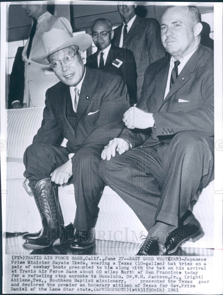 1961 Japan Prime Minister Hayato Ikeda Press Photo - Historic Images