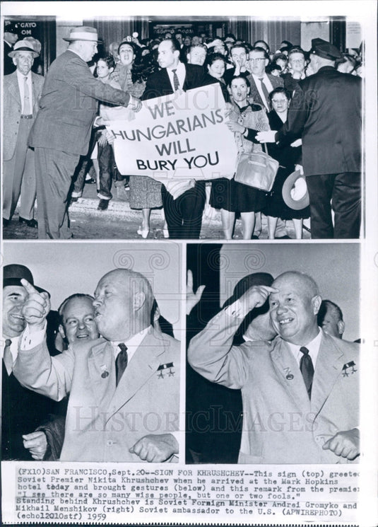 1959 Soviet Premier Nikita Khrushchev Press Photo - Historic Images