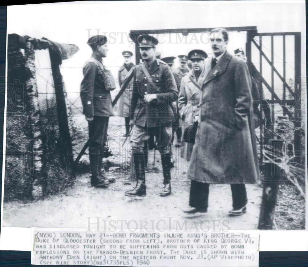 1940 GB Duke of Gloucester Prince Henry Press Photo - Historic Images